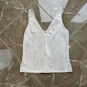 Elegant White Satin Tank Top
